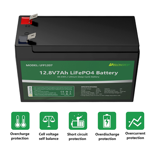 ディープ サイクル充電式リチウム イオン Lifepo4 12v 7ah リチウム電池