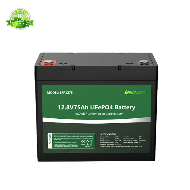 12V 75AH 魚群探知機用の再充電可能な Lifepo4 リン酸鉄リチウム電池